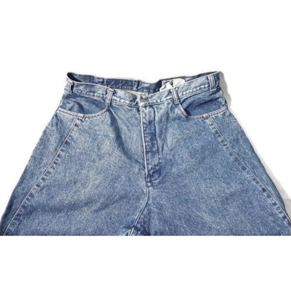 Vintage Indigo Mom Jeans Seattle Blues 20 W / 34 High Waist No Back Pockets Paci - Picture 8 of 10